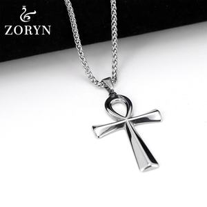 Colgante de Cruz Ankh de Acero Inoxidable, Joyería de Moda Gótica Punk con Cristal y Titanio, Estilo Egipcio Antiguo, para Hombres y Mujeres - Product Image 5