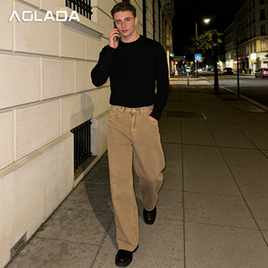 <span class=keywords><strong>Jeans</strong></span> Baggy Personalizzati da <span class=keywords><strong>Uomo</strong></span>, Lavati, a Gamba Larga Dritta, Stile <span class=keywords><strong>Boyfriend</strong></span>, Vintage Casual, Taglie Forti - Product Image 4