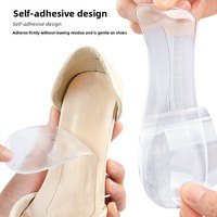 Semelles intérieures en gel souples auto-adhésives ajustables pour talons hauts, demi-semelles et coussinets de talon antidérapants et amortissants