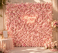 Mur de fleurs en soie décoratif personnalisé, luxueux, magnifique et coloré, 2m*2m, pour la fête des mères et les remises de diplômes