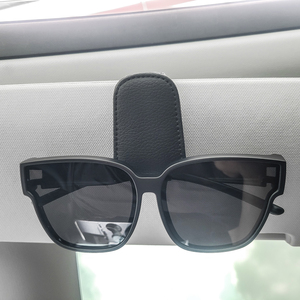 Multi-Functional Car Visor Storage <b>Clip</b> Sunglasses Holder Made of PU Leather Interior Auto Accessory Kit - Product Image 3