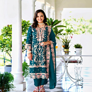 Ensemble de costume brodé élégant pour femmes, conçu pour un style traditionnel et décontracté au quotidien, acheter directement auprès du fournisseur - Product Image 1