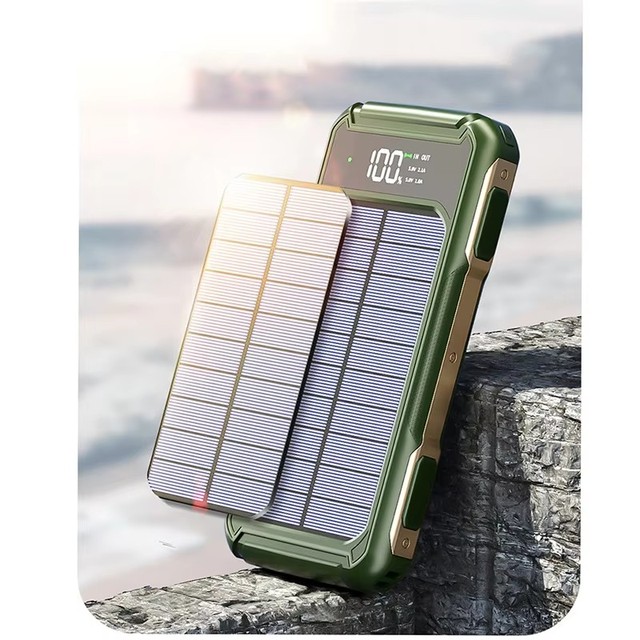 Built-in Cables Laser Light Portable Solar Charger/ Panel Powerbank 20000mah 30000mah Solar Power Bank