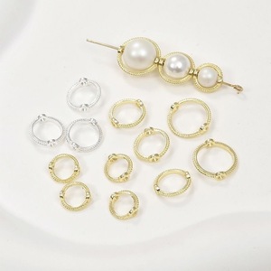 A buon mercato all'ingrosso 100 pz/borsa rotondo in oro placcato argento anello cerchio <span class=keywords><strong>perline</strong></span> cornici per la creazione di gioielli - Product Image 1