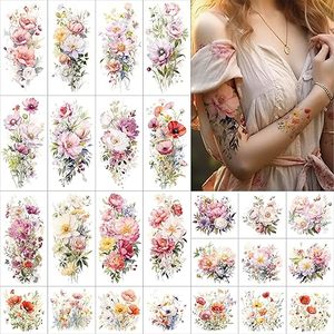 สติกเกอร์รอยสักชั่วคราวลายสัตว์ที่ทนทานสติกเกอร์รอยสักรูปสัตว์สีน้ำขนาดใหญ่12แผ่นสติกเกอร์รอยสักรูปสัตว์ขนาดเล็ก13ชิ้นสำหรับ
