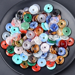 Đá quý tự nhiên pha lê Doughnut đá hạt phong cách cổ điển bánh rán Mặt dây chuyền quyến rũ đối với trang sức làm và chữa bệnh - Product Image 2