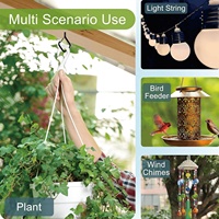 Crochets en fer pour plantes suspendues, boucle de sécurité de 4 pouces, capacité de 50 lb, lot de 5, revêtement en poudre noire, pour mangeoires à oiseaux, guirlandes lumineuses, carillons éoliens, intérieur