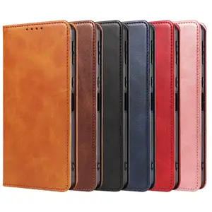 Hot Sale Cow Wallet Flip PU Leather Magnetic TPU Card Slots Cell Phone Case Cover For iPhone 15 14 13 Pro Max