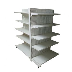 Scaffale Gondola Monofacciale Metallico Verniciato a Polvere per Supermercati, Pannello Forato, Portautensili, Capacità 150kg, Marca ENSURE - Product Image 4