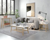 Table basse en bambou moderne et simple avec étagère de rangement pour le salon
