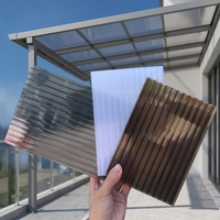 Panneau de toiture en polycarbonate à double paroi creuse avec garantie de 10 ans pour auvent, balcon, terrasse