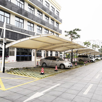 Pergola, abri de stationnement pour moto, abri de stationnement pour voiture, structure en membrane PVDF, structure en acier, auvent