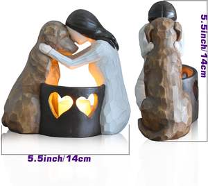Portavelas conmemorativo pintado a mano para perros y gatos, figura esculpida, regalo de simpatía para el duelo, pérdida de mascotas, regalos conmemorativos, portavelas - Product Image 4