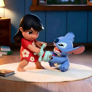 Nueva Llegada, 100% Original, Juego de 6 Figuras de PVC de <span class=keywords><strong>Lilo</strong></span> y Stitch, Serie Happy Daily, Caja Sorpresa, Juguetes Coleccionables, Regalo para Niños - Product Image 5