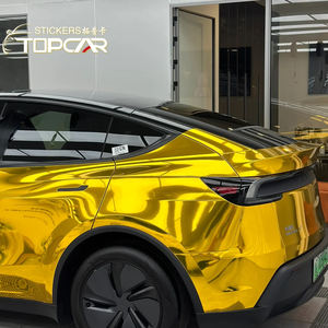 उच्च गुणवत्ता वाले pvc लक्जरी पूर्ण शरीर क्रोम सोने का रंग बदलने कार रैप विनाइल 99% uv & 90% इर अस्वीकृति 0.16-0.17 मिमी मोटी - Product Image 2