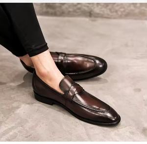 Zapatos de Vestir Formales de Piel Sintética para Hombre, Sin Cordones, Transpirables y Ligeros para Oficina y Carrera, Otoño - Product Image 3