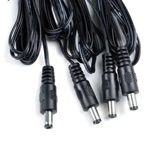 Cable de alimentación de 12V CC, 5,5x2,1mm, adaptador de corriente macho y hembra, Cable de extensión de cámara CCTV de 1m, 2M, 5m, 10m