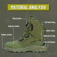 Bottes tactiques de combat en plein air de couleur verte Hanagal pour hommes, imperméables