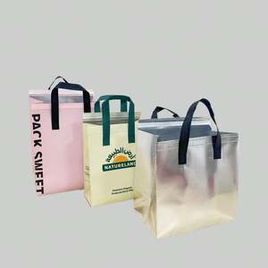 Bolsa Térmica Personalizada para Entrega de Comida y Café, de Tela No Tejida, Desechable, Autoadhesiva, Portátil, Color Rosa, para Llevar Comida y Bebidas - Product Image 5