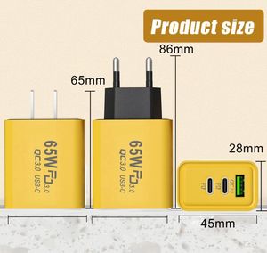 65W <b>USB</b> C Wall Charger QC3.0 PD <b>USB</b> Type C Fast Charging Mobile Phones Chargers <b>Adapter</b> - Product Image 6