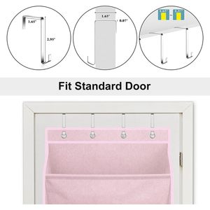 Over The Door <b>Shoe</b> Organizer 8 Compartments Pink Hanging <b>Shoe</b> Rack For Closet <b>Storage</b> - Product Image 4