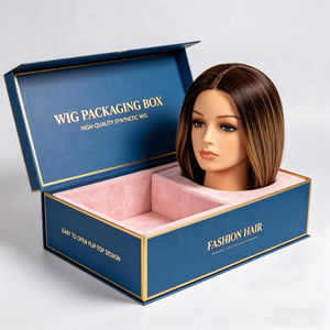 Caja de Regalo Magnética de Lujo para Pelucas, Caja de Embalaje de Papel para Extensiones de Cabello Humano con Logotipo Personalizado - Product Image 1