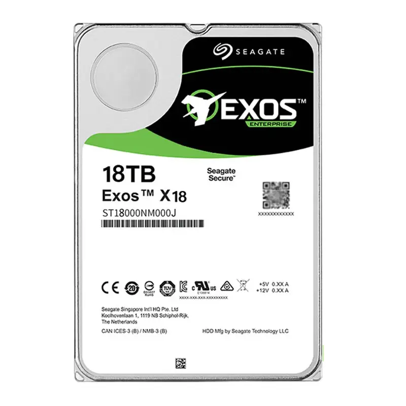 Nguyên Tem Nhà Máy ST18000NM000J Gb/giây Seagate 18TB Exos X18 7200 RPM SATA 6 Ổ Cứng HDD Doanh Nghiệp 3.5 Inch Dành Cho Sever