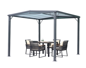 YASN, pérgola híbrida de acero de tamaño personalizado, cubierta de techo de PC para Villa/cafetería, soporte de diseño antioxidante y resistente al viento - Product Image 5