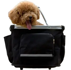 BSCI personnalisé amovible petit animal de compagnie chat chien transporteur pliable <span class=keywords><strong>avant</strong></span> vélo panier vélo guidon cyclisme pique-nique sac - Product Image 1