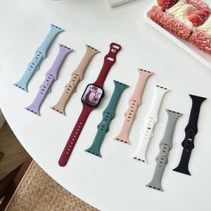 สายซิลิโคนบางเฉียบสำหรับ Apple Watch น่ารัก สปอร์ต ลำลอง ระบายอากาศได้ดี วัสดุยาง รุ่น IWatch10 - Product Image 1