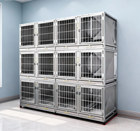 Cage d'Accueil pour Animaux de Compagnie en Acier Inoxydable Fabriquée sur Mesure pour Chiens et Chats Anti-Collision Durable Respirante Style Classique de Luxe
