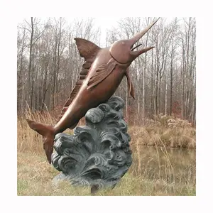 Estatua de Pez Espada de Bronce Tallada a Mano de Alta Calidad, Escultura de Pez Oceánico para Decoración de Jardín - Product Image 2