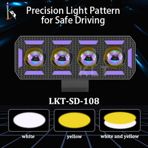 KLT Nuevas Luces Auxiliares LED de 4 Lentes Azules para Conducción, Foco de Trabajo Impermeable con Haz de Luz y DRL Rojo para Coches y SUV - Product Image 4