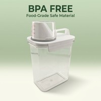 Conteneur de stockage hermétique pour aliments secs de cuisine avec tasse graduée, sans BPA, moulé par injection, couvercle à double usage à fermeture par pression