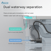 Toilette intelligente en céramique au design moderne, cuvette automatique de salle de bain monobloc avec réservoir