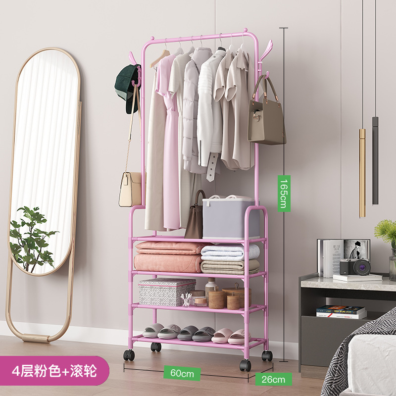 Estante para Zapatos y Sombreros AM, 4 Niveles, 60cm con Ruedas Rosadas -- Inmobiliaria