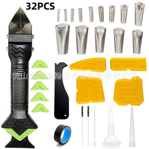 Yellow Tile Filler Tool Set 32pcs Self Adhesive Construction Accessory Durable Sealing Scraper For Tile Grout - Product Image 4