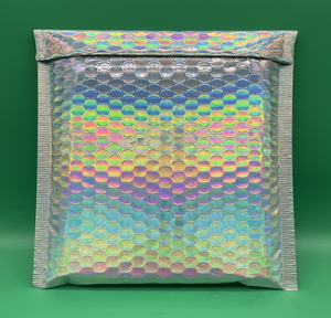 Biodegradable Holográfico <span class=keywords><strong>Poly</strong></span> Mailing Jewelry Packaging Rose Gold <span class=keywords><strong>Pink</strong></span> White Sobre Bolsa Burbuja para Promoción de Supermercado - Product Image 5