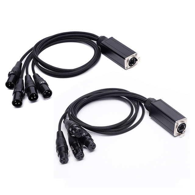 RJ45 to Audio Snake 4 Channel 3Pins XLR RJ45 to 4 XLR Connector Multi Network Breakout Splitter Cable