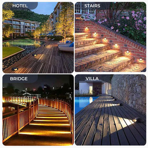 ไฟส่องขั้นบันได LED สำหรับภายนอกอาคาร 4W IP67 กันน้ำ ตัวเรือนอะลูมิเนียม ควบคุมด้วยรีโมท 2700K แบบกระจายแสง Type III ใช้ไฟ DC24V/220V สำหรับสวน - Product Image 3