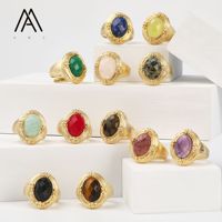 Bagues à breloques italiennes personnalisées Offre Spéciale faites à la main modulaire délicate avec incrustation de cuivre de pierres précieuses naturelles plaqué or pour fête cadeau unisexe