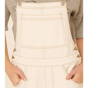 Ladies Fashion Wear Cargo Way Raw Edge <span class=keywords><strong>Jupe</strong></span> à bretelles en <span class=keywords><strong>jean</strong></span> blanc Vente en gros <span class=keywords><strong>Salopette</strong></span> en denim pour femmes - Product Image 6
