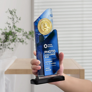 Trofeo de Cristal Artificial con Impresión UV Personalizada - Premios de Honor para Reuniones Anuales y Aniversarios con Personalización de Color - Product Image 2