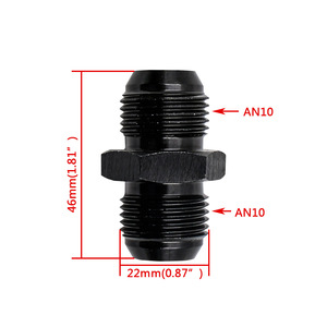 An To An Oil Cooler Hose <b>Adapter</b> Male Threaded Double Threaded Aluminum Alloy Black AN6 AN8 AN10 AN12 - Product Image 4