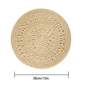 Natural Color Jute Placemat <b>Round</b> Eco-Friendly Heat Insulation Mat For <b>Table</b> Dining - Product Image 5