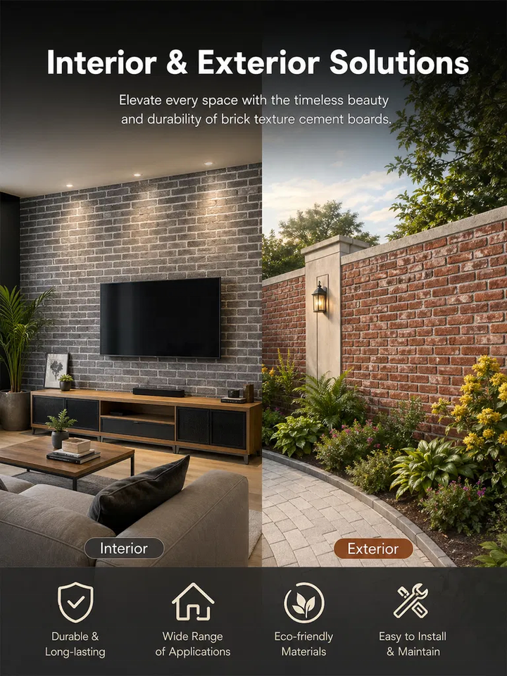 Brick Fiber Cement Siding Boards Fireproof Exterior Wall Cladding EN ...