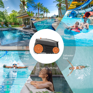 Nettoyeur de <span class=keywords><strong>piscine</strong></span> robotisé sans fil Addotron, moteur sans balais efficace, pour piscines enterrées, nettoyage des murs et des sols - Product Image 3