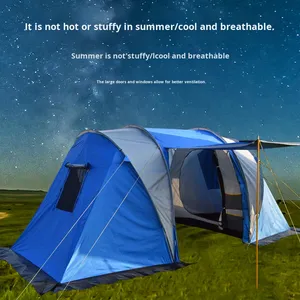 Carpa de Doble Capa con Estructura de Túnel para las Cuatro Estaciones, Montaje Rápido Automático, Portátil, Dos Habitaciones, Poliéster 210T con Revestimiento Plateado - Product Image 2