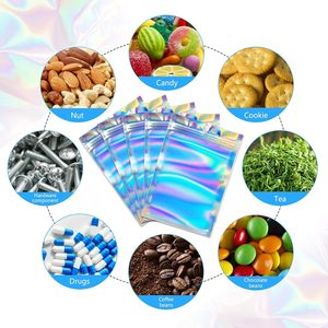 Wholesale Customizable Direct Selling Recyclable Holographic Ziplock Poly CPP+<b>PET</b> Resealable Bag Zipper Storing Necklaces Stock - Product Image 4