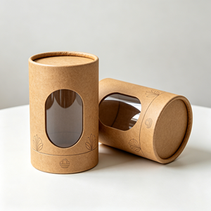 Customized Logo Kraft Paper Sleeve Cylinder Tube Packaging Elegant Round <b>Container</b> Fragrance Diffuser Packing - Product Image 5